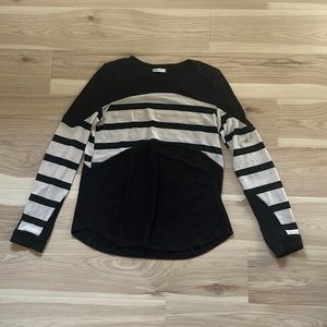 Black and cream striped sweater